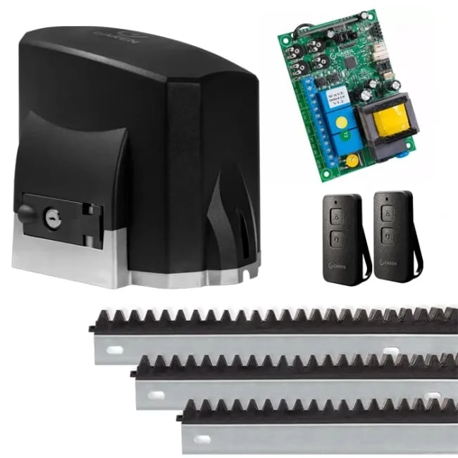 Kit Motor Portao Eletronico 1/4hp 400kg + 2 Contr + 3m Crema